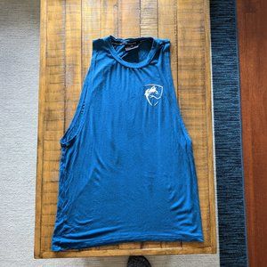 Alphalete Men's Sleeveless Cutoff Shirt Blue Size Medium